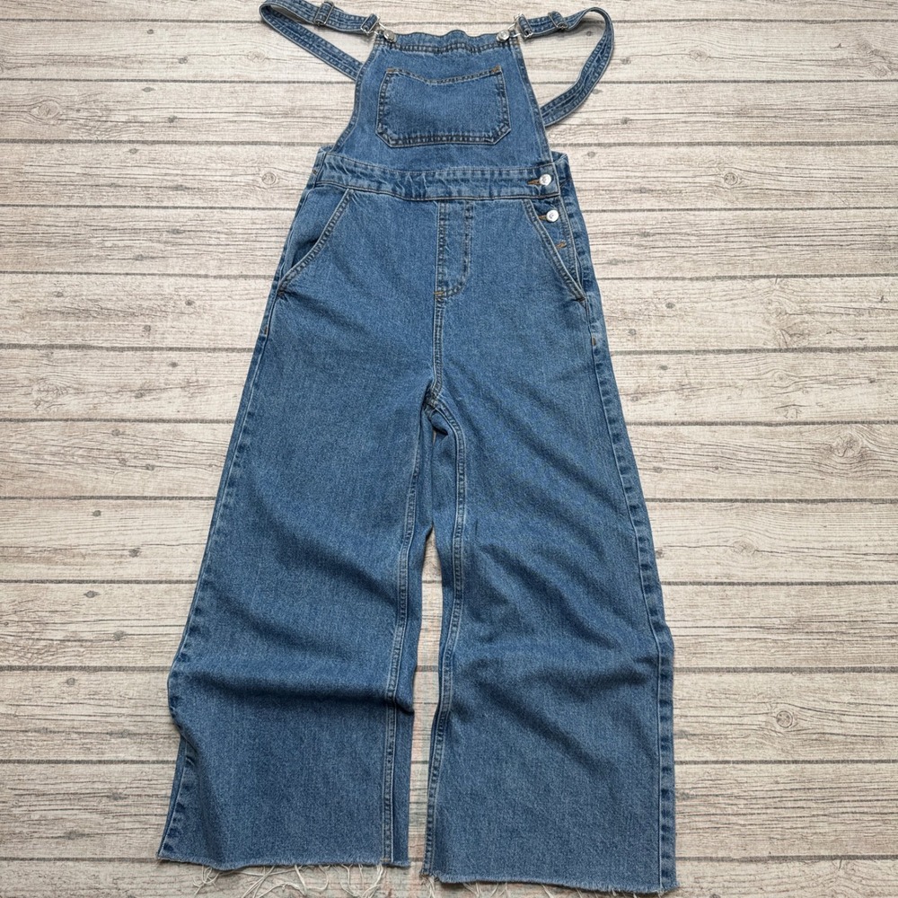 Y2K Topshop Moto Overalls Women's 28 Blue Denim Bib Dungarees Workwear